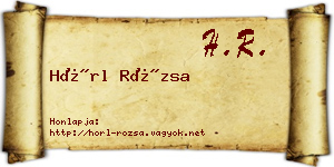 Hörl Rózsa névjegykártya