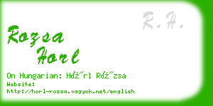 rozsa horl business card